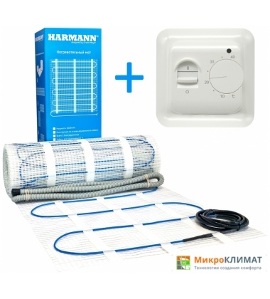 Нагревательный мат Harmann W160-020 2 кв.м. 320 Вт (с терморегулятором MST-1)Harmann